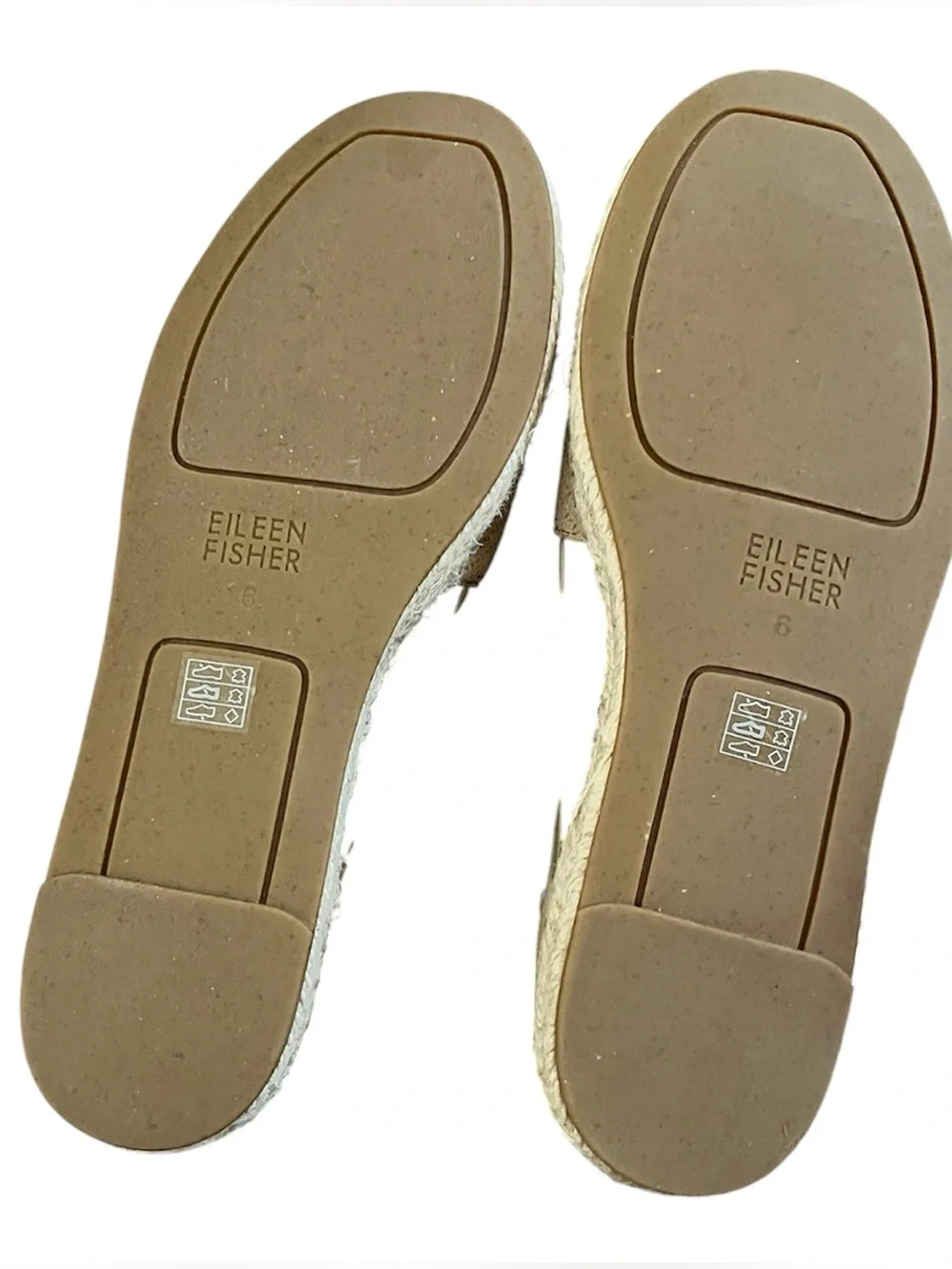 Eileen Fisher Lee Espadrille Flat in Natural Tan, Sz 6
